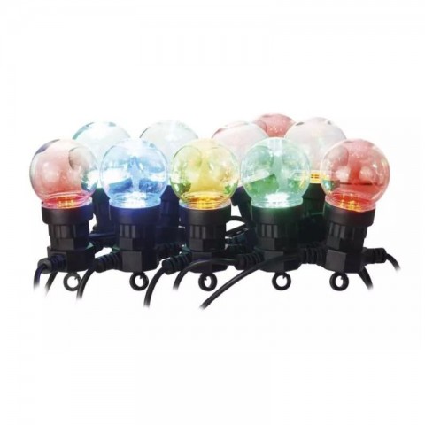 Girlianda 10 LED lempų IP44 5m įvairių spalvų Emos
